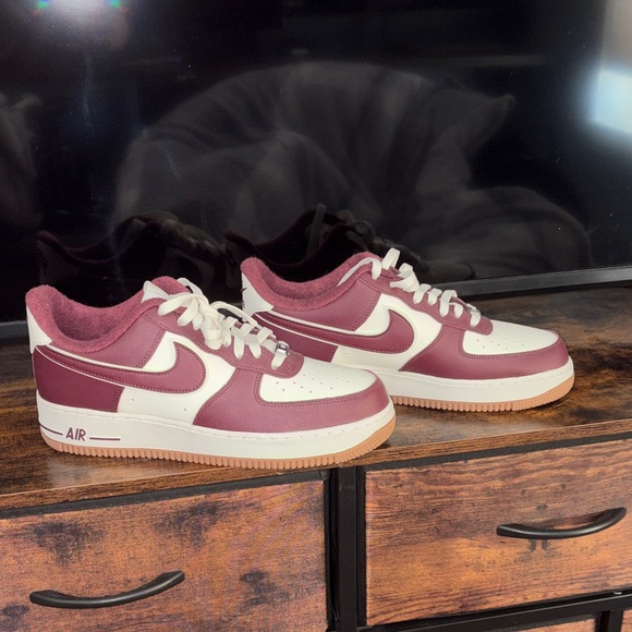 Nike Other - Nike Air Force 1 Burgundy and White Sneakers